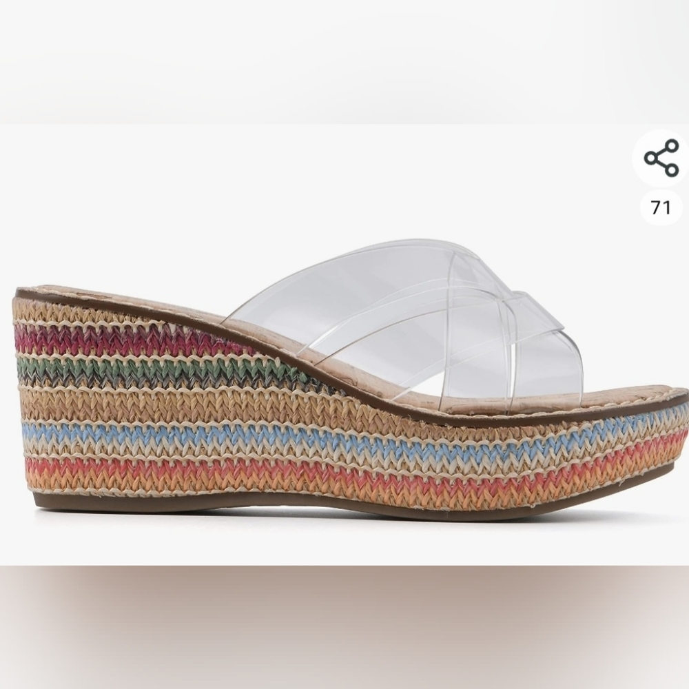 White Mountain Samwell Wedge Sandal  size 7